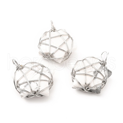 Natural Howlite Pendants G-D458-07P-01-RS-1
