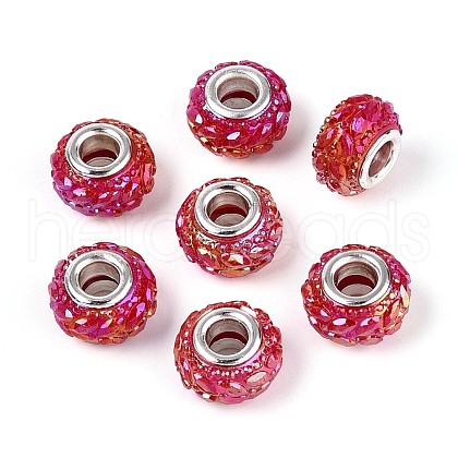 Opaque Resin European Beads RESI-T057-29H-1
