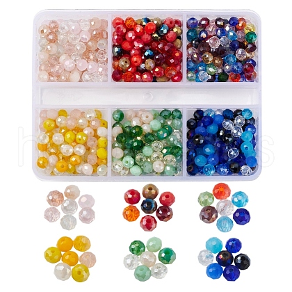 660Pcs 6 Style Electroplate Glass Beads Strands EGLA-YW0001-22-1