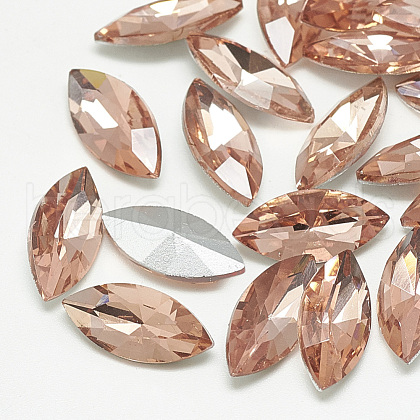 Pointed Back Glass Rhinestone Cabochons RGLA-T083-9x18mm-08-1