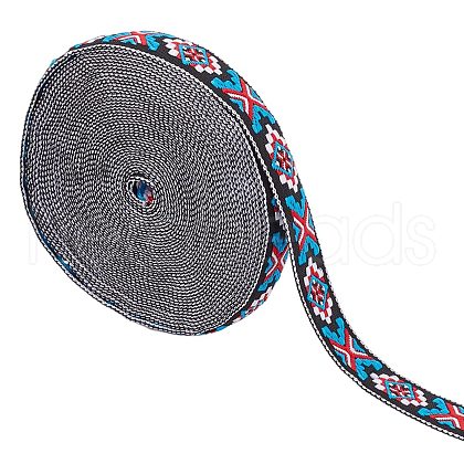 Gorgecraft Ethnic Style Jacquard Polyester Ribbons SRIB-GF0001-14-1