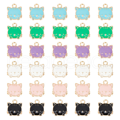 GOMAKERER 48Pcs 6 Colors Eco-Friendly Zinc Alloy  Pendants ENAM-GO0001-09-1