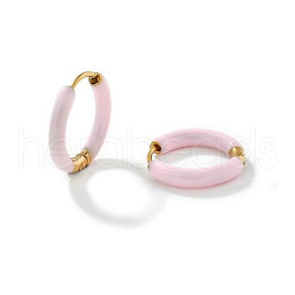 Elegant Brass Enamel Hoop Earrings WO3683-3-1