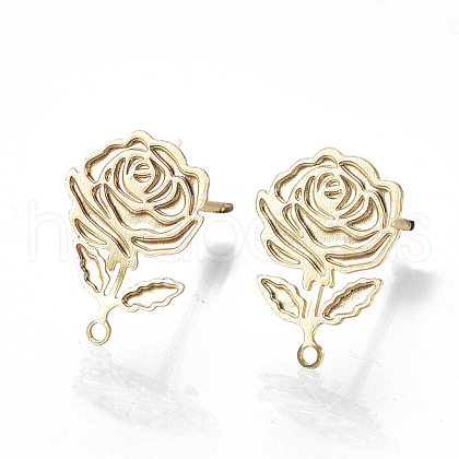 Brass Stud Earring Findings KK-S345-279G-1