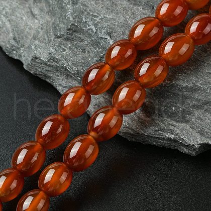 Oval Natural Carnelian Beads Strands G-D622-06-A-1