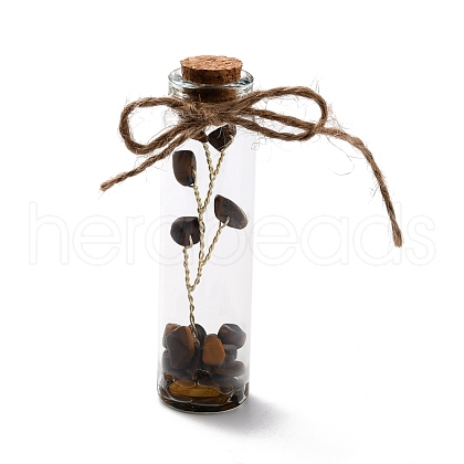 Mini Natural Crystal & Stone Beads Wishing Bottles G-C232-05C-1