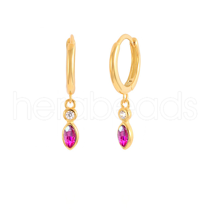 S925 Sterling Silver Teardrop Hoop Earrings HY5244-7-1