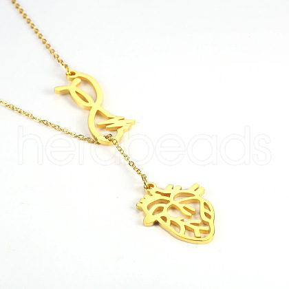 Simple and Stylish Stainless Steel Lariat Necklaces WC5409-14-1