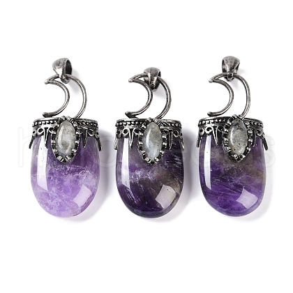 Natural Amethyst Pendants G-L524-17AS-07-1