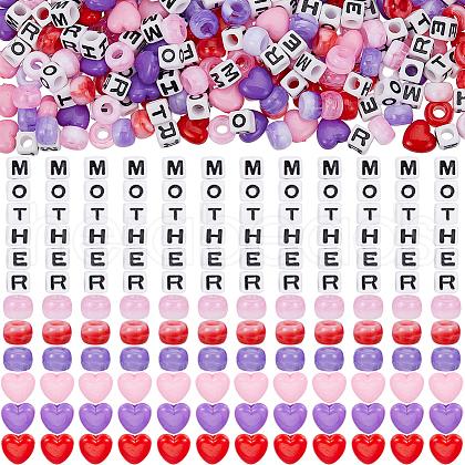 SOFPLATE Mother's Day Theme Opaque Acrylic Beads Kits MACR-SP0001-40-1