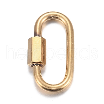 304 Stainless Steel Screw Carabiner Lock Charms STAS-H107-04B-G-1