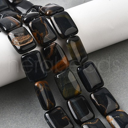 Dyed Natural Blue Tiger Eye Beads Strands G-S386-A07-1