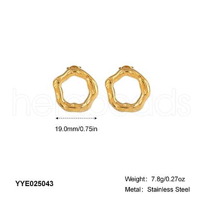 Stainless Steel Irregular Ring Stud Earrings for Women OL0643-2-1