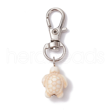 Synthetic Turquoise Tortoise Pendant Decorations HJEW-JM01355-02A-1