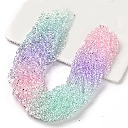 Transparent Painted Glass Beads Strands X1-DGLA-A034-T4mm-A23-1