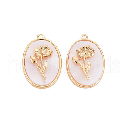Brass Birth Floral Pendants KK-S364-290-1