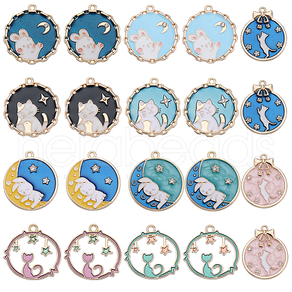 SUNNYCLUE 20Pcs 10 Styles Alloy Enamel Pendants ENAM-SC0004-11-1