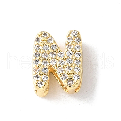 Brass Micro Pave Clear Cubic Zirconia Initial Multi-strand Links KK-S520-01G-14-1