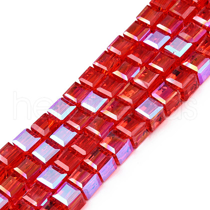 Electroplate Transparent Glass Beads Strands EGLA-N002-28-H01-1