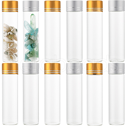 SUNNYCLUE 24Pcs 2 Colors Clear Glass Bottles Bead Containers CON-SC0001-13C-02-1