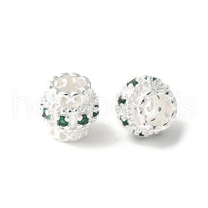 Brass Micro Pave Cubic Zirconia Bead KK-U067-08S-02-1