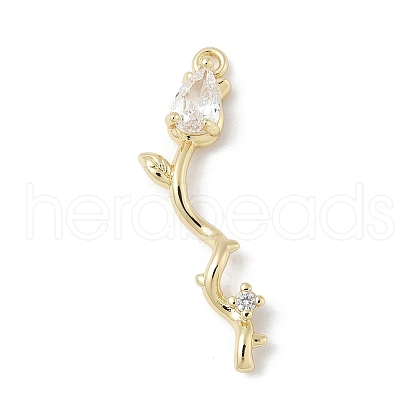 Brass Micro Pave Cubic Zirconia Pendants KK-M326-13D-G-1
