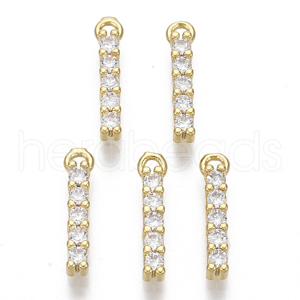 Brass Micro Pave Cubic Zirconia Charms KK-T060-05-I-G-NF-1