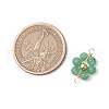 7Pcs 7 Styles Natural Carnelian & Topaz Jade & Amethyst & Rose Quartz & Green Aventurine & Lapis Lazuli & Flower Amazonite & Brass Round Beaded Flower Connector Charms PALLOY-JF03465-2