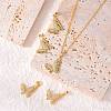 5Pcs Brass Micro Pave Clear Cubic Zirconia Pendants ZIRC-SZ0001-65-6