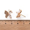Butterfly Brass Micro Pave Clear Cubic Zirconia Stud Earrings for Women EJEW-G428-08G-5
