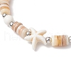 Natural Freshwater Shell with Synthetic Turquoise Beads Stretch Bracelets for Men Women BJEW-JB11744-02-3
