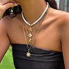 Summer Beach Alloy & White Polymer Clay Heishi Beads Starfish Shell Sun Pendant Multi Layered Necklaces for Women FS-WG8B7EE-01-1