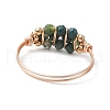 Natural Green Aventurine Beads with Solid Round Brass Beads and Eco-Friendly Copper Wire Rings RJEW-TA00184-04-4