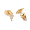 Enamel Rhombus with Star Stud Earrings with 316L Surgical Stainless Steel Pins EJEW-P204-02G-04-2