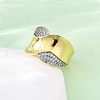 Brass Micro Pave Cubic Zirconia Adjustable Cuff Rings for Women RJEW-U053-08G-3