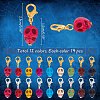 Synthetic Turquoise Skull Pendant Decoration HJEW-AR00005-2