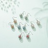 Natural Lava Rock Essential Oil Diffuser Dangle Earrings EJEW-JE05021-2