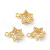 Eco-Friendly Brass Micro Pave Clear Cubic Zirconia Links Connectors ZIRC-C022-06G-2