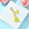 Alloy Enamel Butterfly & Acrylic Flower Pendant Decoration HJEW-JM01556-04-2