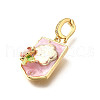 Brass Micro Pave Cubic Zirconia & Enamel Pendants KK-R222-16G-03-2