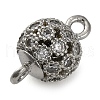 Brass Micro Pave Clear Cubic Zirconia Connector Charms KK-A230-06B-P-2