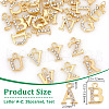 Olycraft 26Pcs 26 Style Initial Letter Alphabet Shape Alloy with Rhinestone Charms FIND-OC0003-25-2