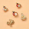 5Pcs 5 Styles Alloy Rhinestones Pendants ENAM-YW0003-37-2