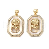 Brass Micro Pave Cubic Zirconia Pendants KK-U070-16G-1