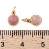 Ion Plating(IP) Natural Rhodonite Half Round Charms with Jump Ring STAS-A097-05G-03-3