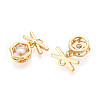 Brass Micro Pave Cubic Zirconia Charms KK-N263-74B-G-2