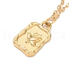 Ion Plating(IP) 304 Stainless Steel Rectangle with Butterfly Pendant Necklace NJEW-F294-04G-1