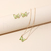 Butterfly Acrylic Rhinestone with Iron Pendant Necklaces & Stud Earrings Sets for Women WGFFCAF-07-2