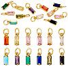 12Pcs 12 Colors Brass Micro Pave Cubic Zirconia Charms FIND-TA0005-61-10