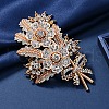 Malus Spectabilis Alloy Rhinestone Brooches for Backpack Clothes PW-WG79A77-01-2